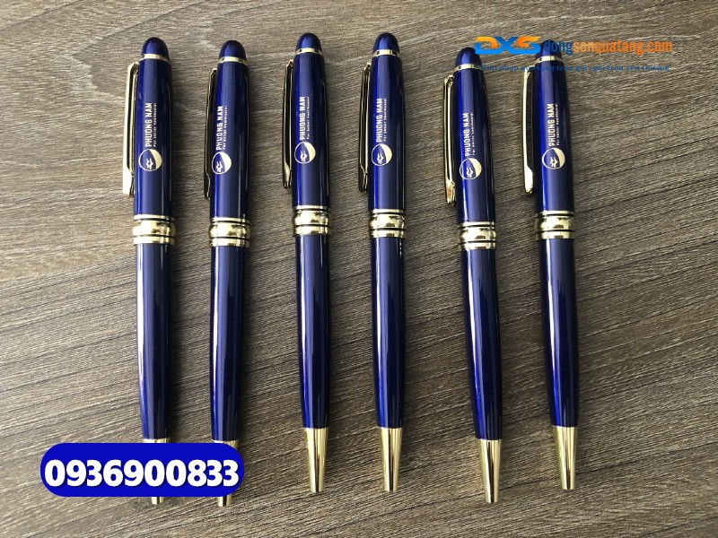 Bút Kim Loại Xoay Khoen Vàng BKX 001