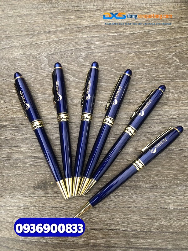 Bút Kim Loại Xoay Khoen Vàng BKX 001