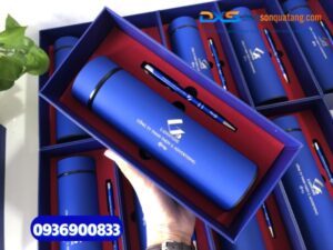 Set quà tặng ( bút bấm kim loại + Bình giữ nhiệt life ) - SQX 001 In Logo 