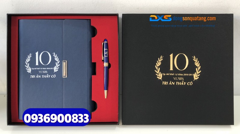 Set quà tặng doanh nghiệp ( Sổ tay bìa còng + bút kim loại )-SQX 006