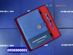 Set quà tặng Công Ty ( Sổ tay gập 2 + Bút kim loại )-SQX 007 - In logo làm quà tặng dành cho Nhân Viên