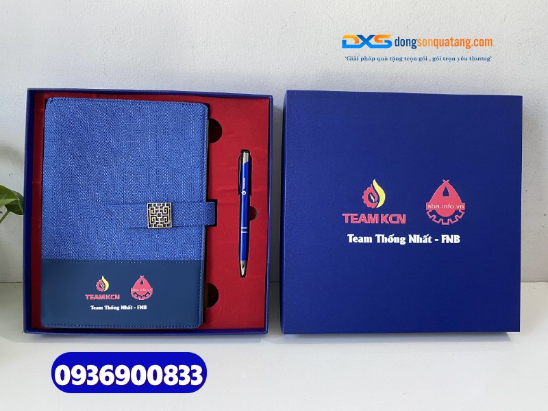 Set quà tặng Công Ty ( Sổ tay gập 2 + Bút kim loại )-SQX 007 - In logo làm quà tặng dành cho Nhân Viên