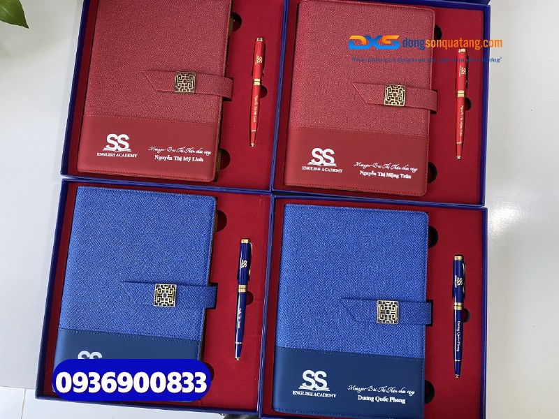 Set quà tặng Công Ty ( Sổ tay gập 2 + Bút kim loại )-SQX 007 - In logo làm quà tặng dành cho Nhân Viên