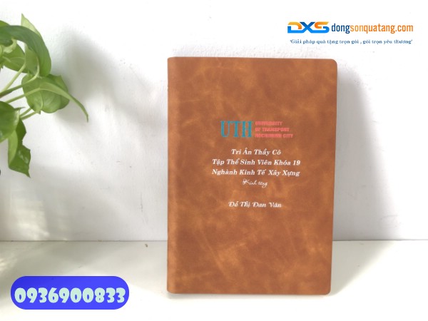 Sổ tay bìa da pu gấp 2 - STX 002 - In logo làm quà tặng tri ân