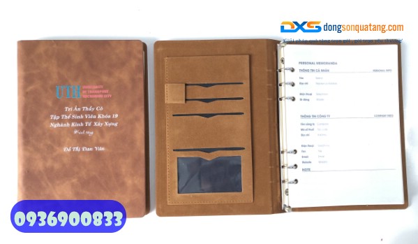 Sổ tay bìa da pu gấp 2 - STX 002 - In logo làm quà tặng tri ân