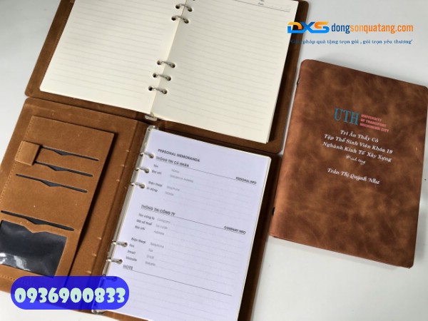 Sổ tay bìa da pu gấp 2 - STX 002 - In logo làm quà tặng tri ân