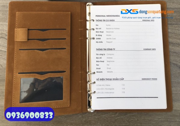 Sổ tay bìa còng gấp 3 - STX 001 - In logo làm quà tặng doanh Nghiệp