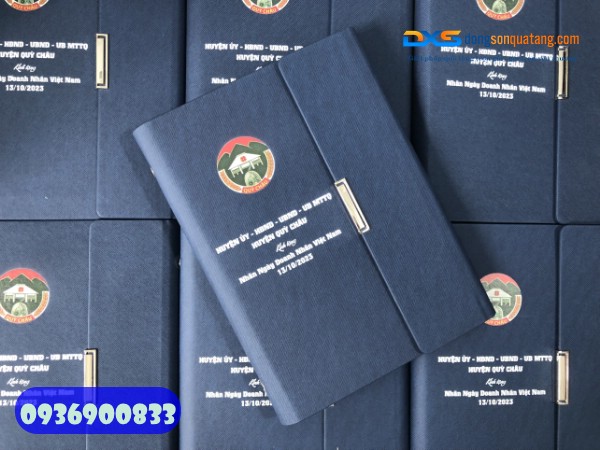 Sổ tay bìa còng gấp 3 - STX 001 - In logo làm quà tặng doanh Nghiệp