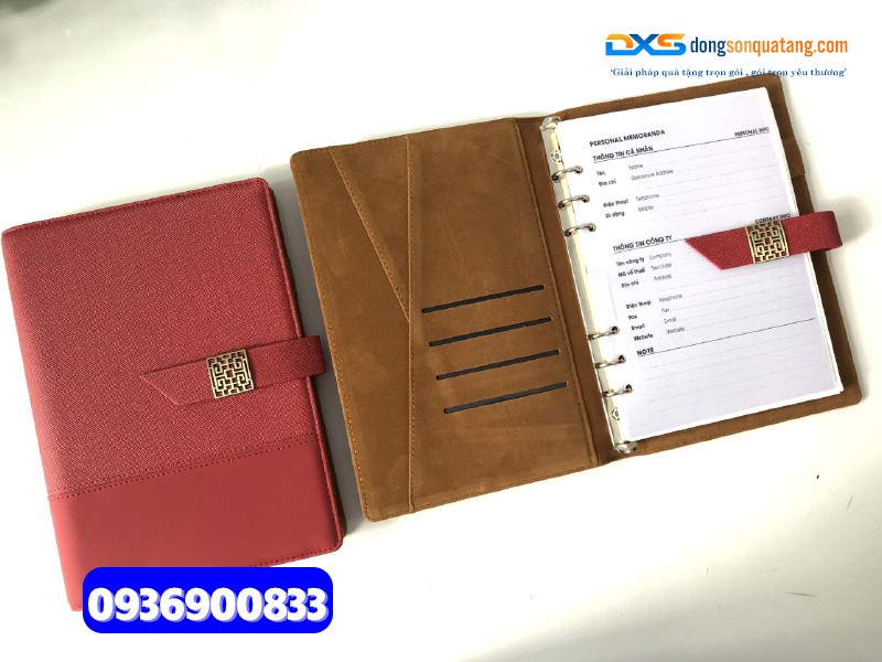 Sổ tay bìa còng gập 2 - STX 004 | in ấn logo làm quà tặng quảng bá Thương Hiệu