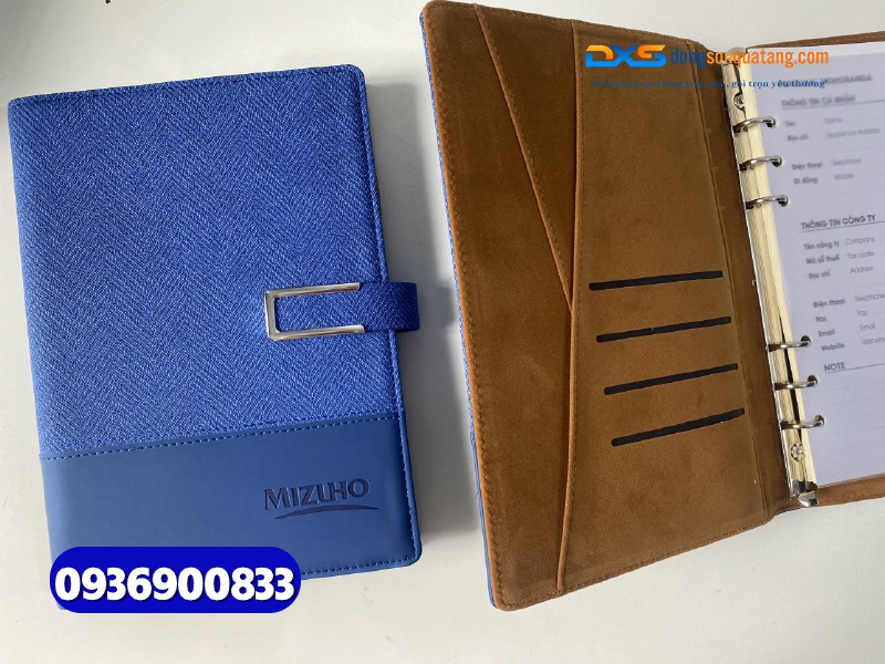 Sổ tay bìa da gập 2 khóa cài nam châm - STX 003 - in khắc logo làm quà tặng nhân viên