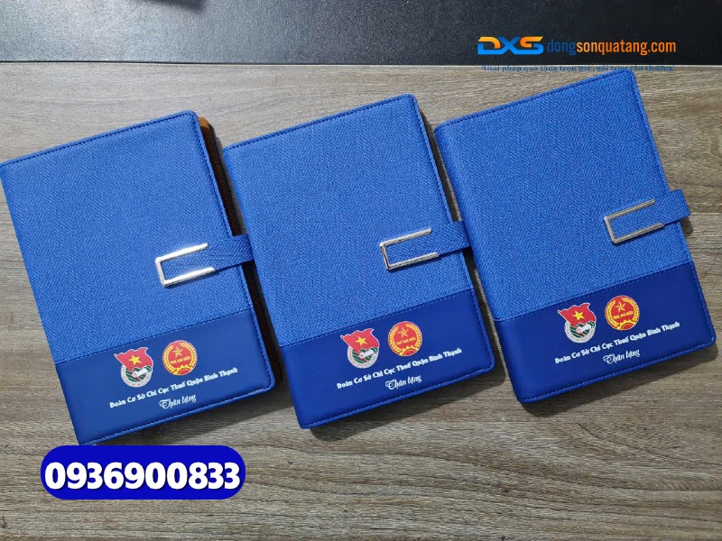 Sổ tay bìa da gập 2 khóa cài nam châm - STX 003 - in khắc logo làm quà tặng nhân viên