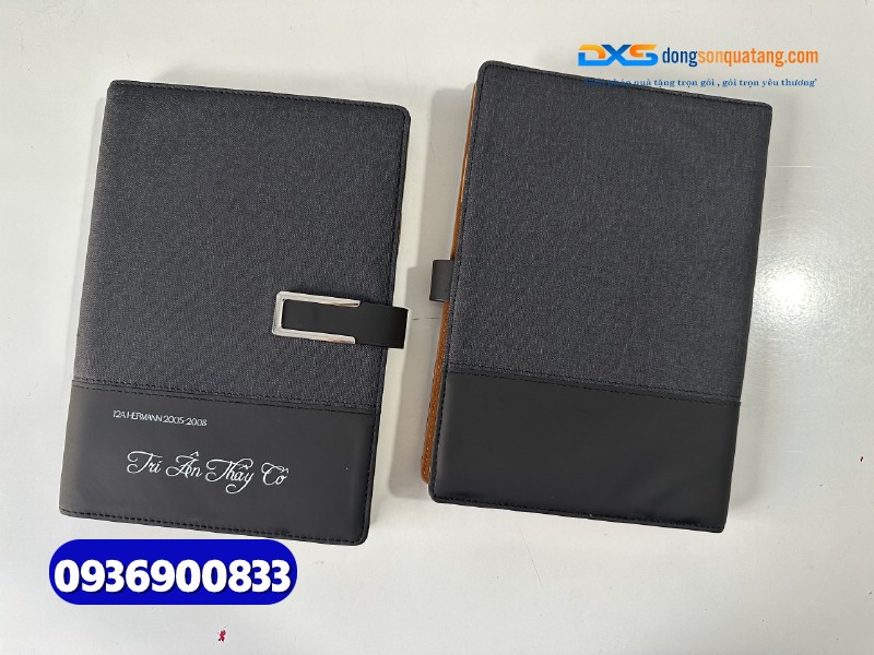 Sổ tay bìa da gập 2 khóa cài nam châm - STX 003 - in khắc logo làm quà tặng nhân viên
