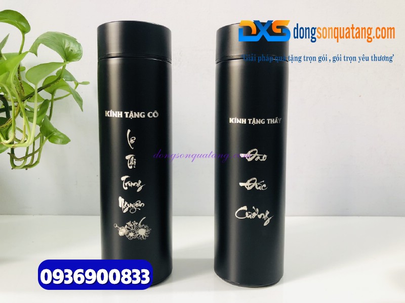 Bình giữ nhiệt Inox Màu đen - Khắc tên Thầy cô nhân dịp ngày 20-11 