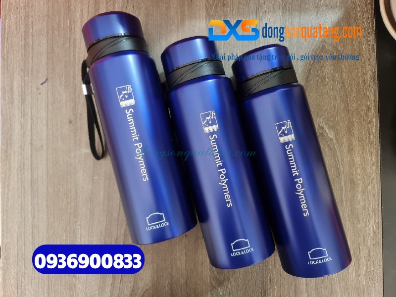 Bình Giữ Nhiệt Lock&Lock dung tích 800ml , màu xanh , khắc logo Công Ty SUMMIT POLYMERS Bình Giữ Nhiệt Lock&Lock dung tích 800ml , màu xanh , khắc logo Công Ty SUMMIT POLYMERS