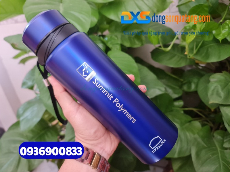 Bình Giữ Nhiệt Lock&Lock dung tích 800ml , màu xanh , khắc logo Công Ty SUMMIT POLYMERS Bình Giữ Nhiệt Lock&Lock dung tích 800ml , màu xanh , khắc logo Công Ty SUMMIT POLYMERS