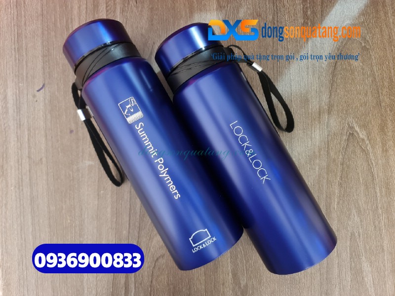 Bình Giữ Nhiệt Lock&Lock dung tích 800ml , màu xanh , khắc logo Công Ty SUMMIT POLYMERS Bình Giữ Nhiệt Lock&Lock dung tích 800ml , màu xanh , khắc logo Công Ty SUMMIT POLYMERS