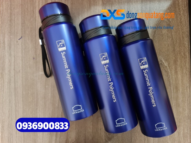 Bình Giữ Nhiệt Lock&Lock dung tích 800ml , màu xanh , khắc logo Công Ty SUMMIT POLYMERS Bình Giữ Nhiệt Lock&Lock dung tích 800ml , màu xanh , khắc logo Công Ty SUMMIT POLYMERS