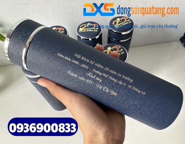 Bình giữ nhiệt cao cấp Inox 304 Màu xanh , dung tích , 500ml - In nội dung tri ân thầy cô