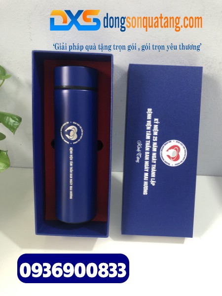 Hộp quà tặng định hình bình giữ nhiệt in logo HCM