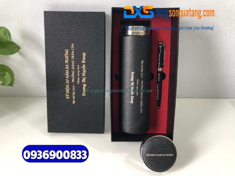 Bộ quà tặng Bình giữ nhiệt & Bút - In khắc nội dung Đạo Công Giáo