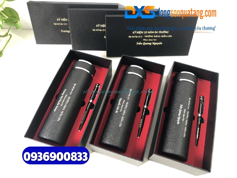 Bộ quà tặng Bình giữ nhiệt & Bút - In khắc nội dung Đạo Công Giáo