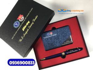 Set quà tặng Cán Bộ Đoàn ( Hộp name card+Bút kim loại cao cấp )- SQX 020 |  In ấn logo ĐTN Đại Học Luật