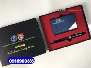 Set quà tặng Cán Bộ Đoàn ( Hộp name card+Bút kim loại cao cấp )- SQX 020 |  In ấn logo ĐTN Đại Học Luật