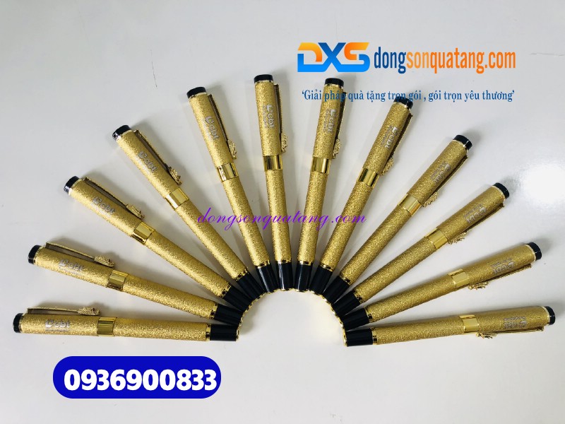 Bút ký kim loại cao cấp màu vàng , nhám sần -BKX 008 - Khắc logo  CBT 