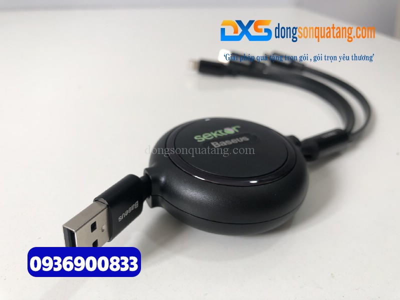 Dây cáp sạc 3 trong 1 in logo Công Ty BarTender 