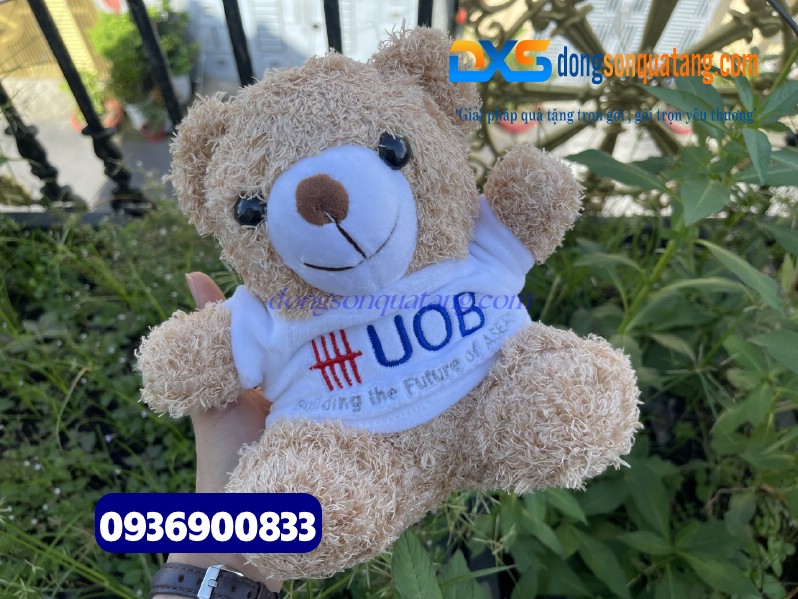 Gấu Bông Teddy màu nâu  Thêu Hình Logo Ngân Hàng UOB