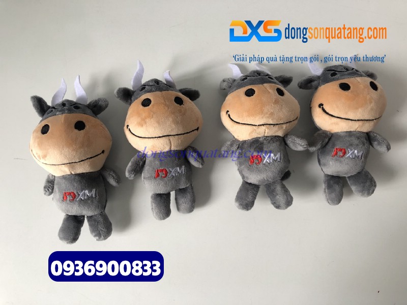 Gấu bông mini thêu hình logo Công Ty XM 