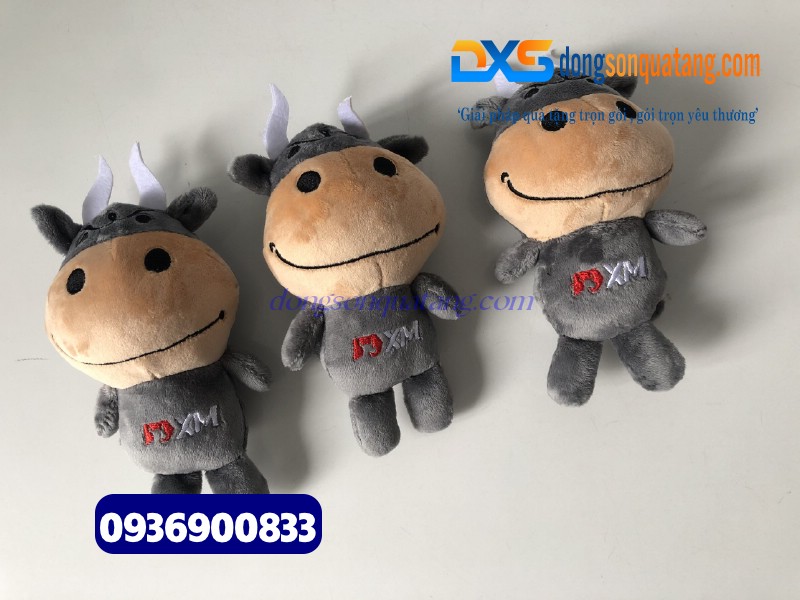 Gấu bông mini thêu hình logo Công Ty XM 