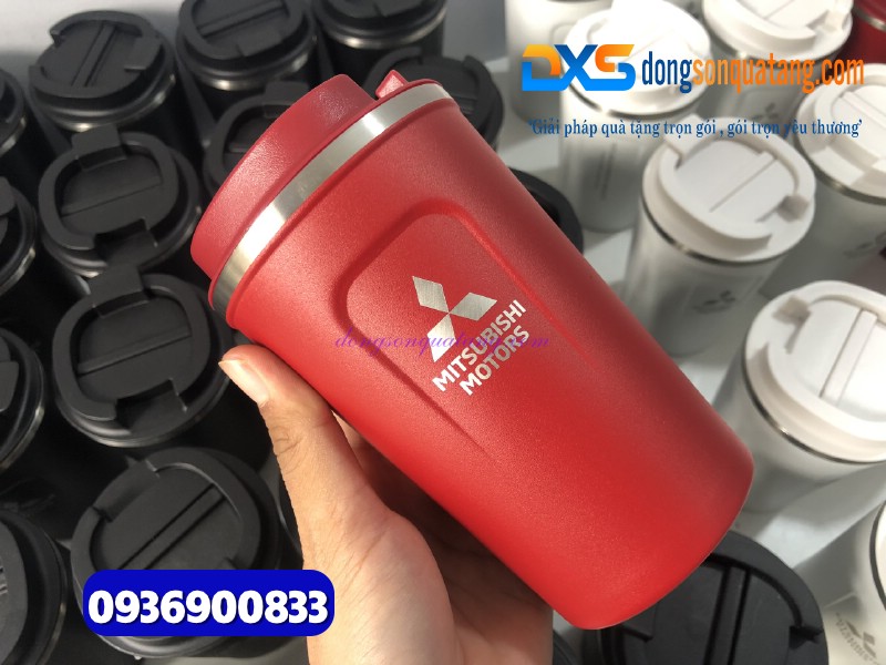 Ly giữ nhiệt Coffe Mug 380ml - màu đỏ -Khắc logo MITSUBISHI MOTOR 