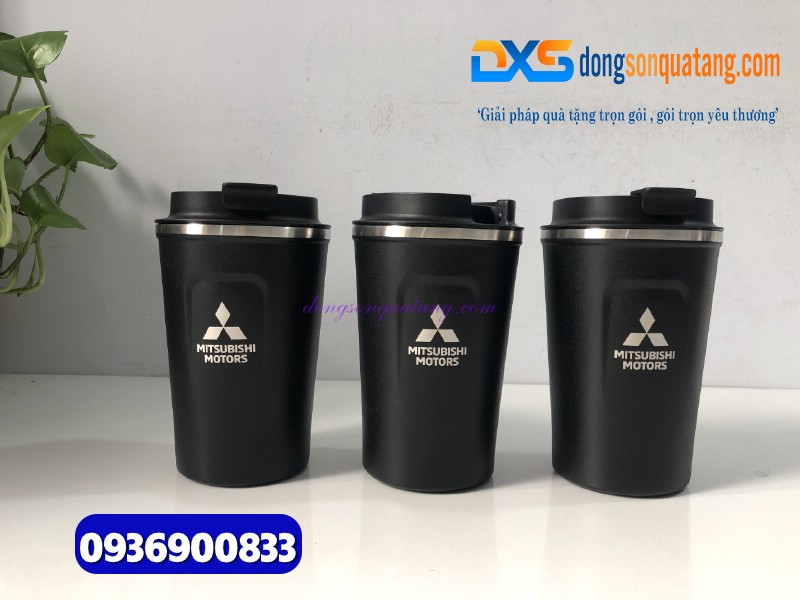 Ly giữ nhiệt Coffe Mug 380ml - màu đen -Khắc logo MITSUBISHI MOTOR 