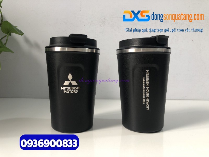 Ly giữ nhiệt Coffe Mug 380ml - màu đen -Khắc logo MITSUBISHI MOTOR 