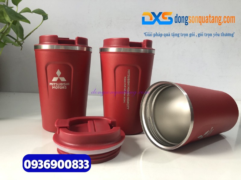 Ly giữ nhiệt Coffe Mug 380ml - màu đỏ -Khắc logo MITSUBISHI MOTOR 