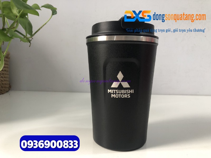 Ly giữ nhiệt Coffe Mug 380ml - màu đen -Khắc logo MITSUBISHI MOTOR 