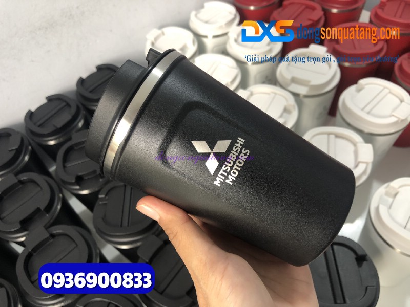 Ly giữ nhiệt Coffe Mug 380ml - màu đen -Khắc logo MITSUBISHI MOTOR 