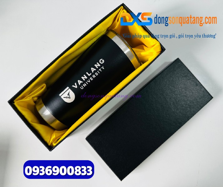 Ly giữ nhiệt 600ml Màu đen - Khắc logo làm quà tặng quảng cáo