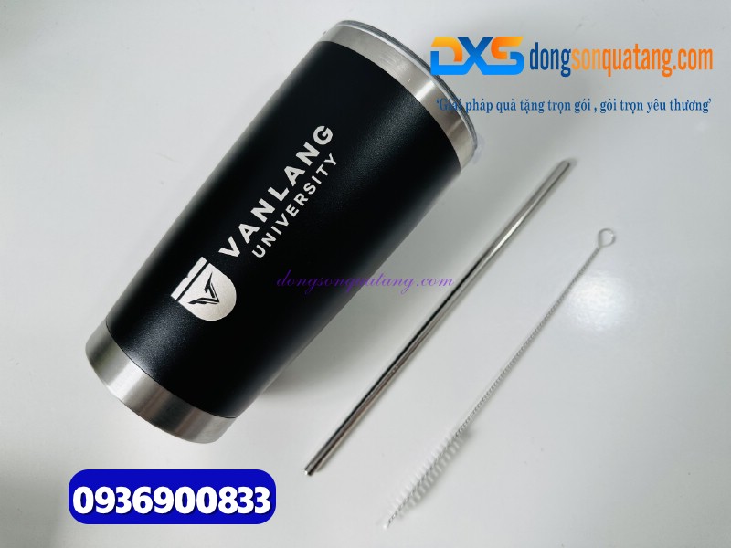 Ly giữ nhiệt 600ml Màu đen - Khắc logo làm quà tặng quảng cáo
