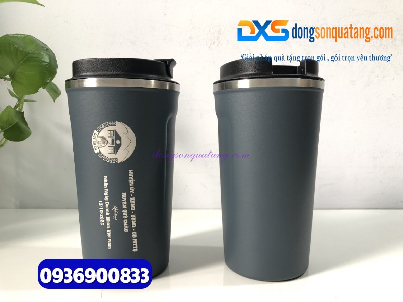 Ly giữ nhiệt - 510ml-màu xanh - Khắc nội dung Tri ân ngày doanh nhân Việt Nam 13-10 