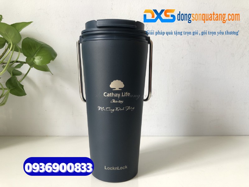 Ly Giữ Nhiệt LocknLock Bucket Tumbler 540ml LHC4269 in logo công ty Cathaylife