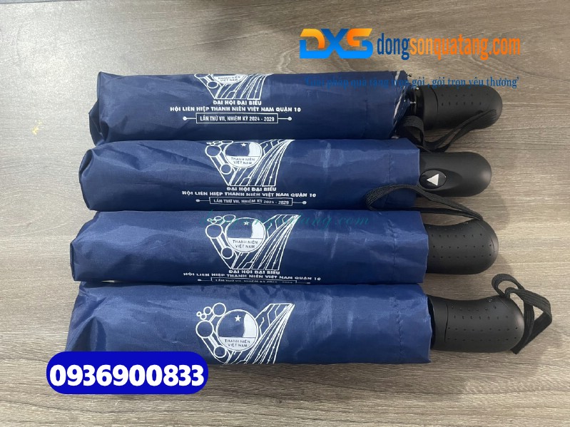 Dù cầm tay in logo Đại Hội Đại Biểu - Hội Liên Hiệp Thanh Niên Việt Nam Quận 10