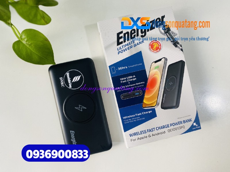 Pin sạc dự phòng Energizer 10.000 mAh - QE10013PQ , Màu đen - in logo DNRC