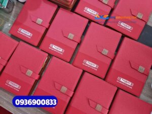 Set quà tết in logo ( Sổ tay bìa còng+ Ly giữ nhiệt chính hãng LocknLock ) in khắc Logo doanh nghiep THIBIDI 