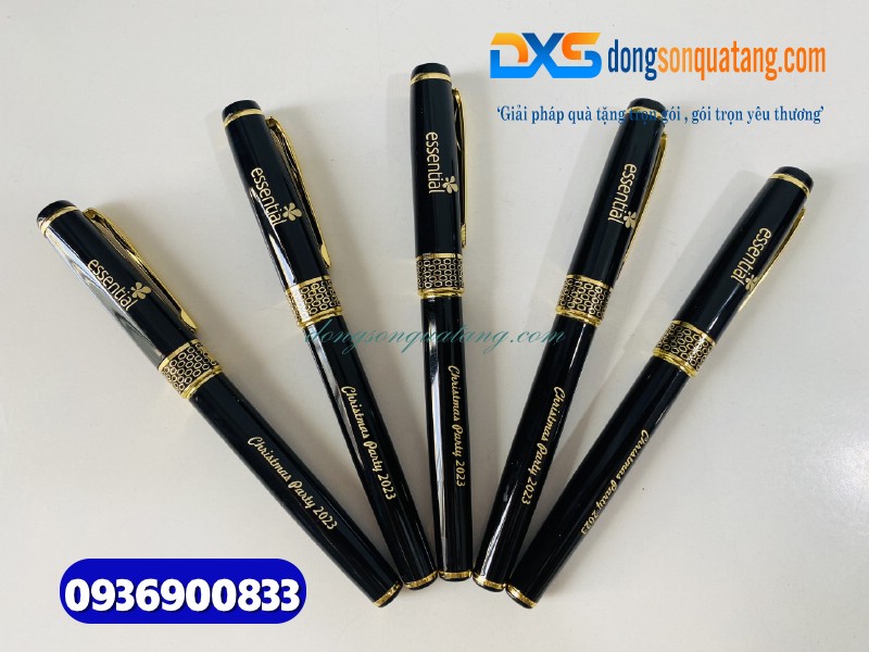 Bút ký tổ ong Màu đen khoen vàng - Khắc logo doanh nghiệp ESSENTIAL