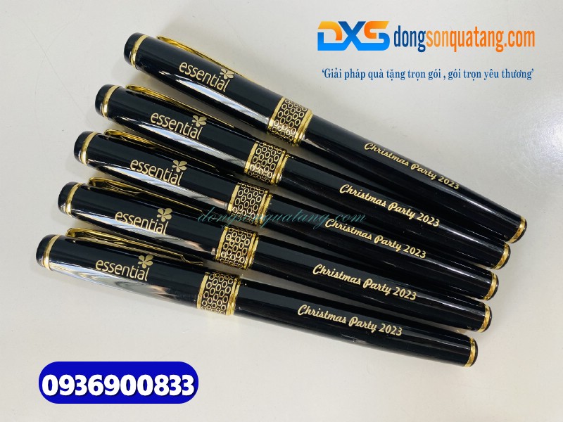 Bút ký tổ ong Màu đen khoen vàng - Khắc logo doanh nghiệp ESSENTIAL