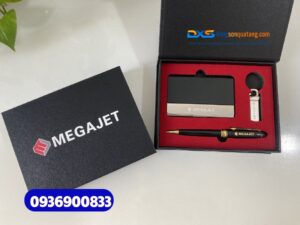 Set quà tặng nhân viên văn phòng ( Usb + Hộp namecard + Bút kim loại )- SQX 021| In logo MEGAJET