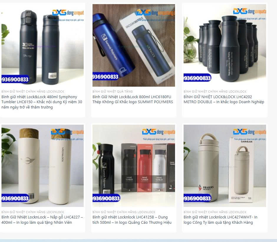 In logo Công Ty lên Bình giữ nhiệt LocknLock - Dongsonquatang.com