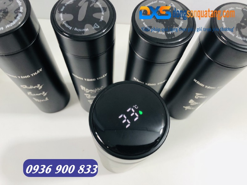 Bình giữ nhiệt hiện thị nhiệt độ inox304 màu đen 